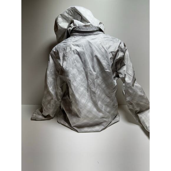 Eddie Bauer Women’s Weatheredge Rain Jacket Sz  XL Gray White Hooded Gorpcore - Picture 4 of 11